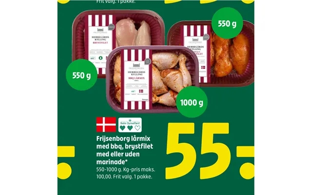 Frijsenborg lårmix with bbq, breast fillet with or without marinade product image