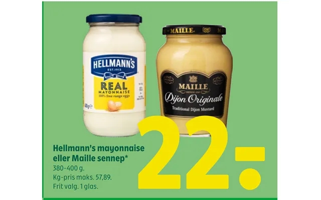 Hellmann s mayonnaise or maille mustard product image