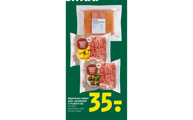 Røget Bacon, Hakket Grise- Og Kalvekød 4-7% Eller 8-12% product image