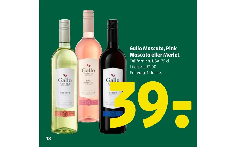 Gallo Moscato, Pink Moscato Eller Merlot