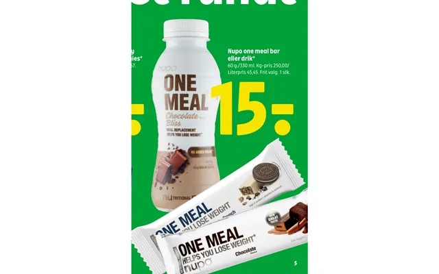 Nupo one meal bar or beverage product image