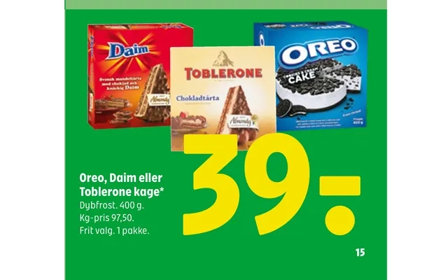 Oreo, Daim Eller Toblerone Kage product image