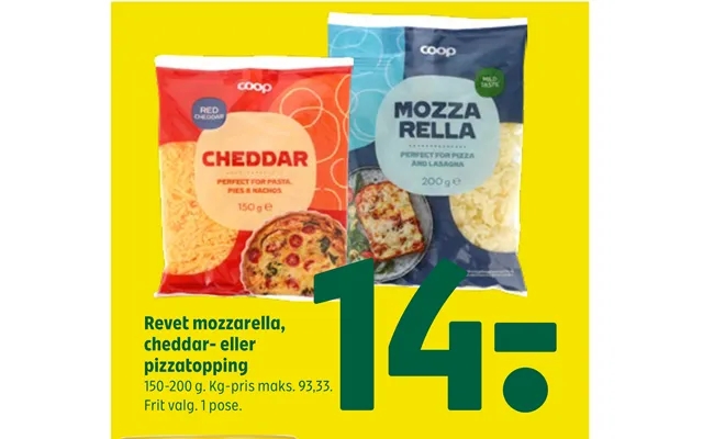 Revet Mozzarella, Cheddar- Eller Pizzatopping product image