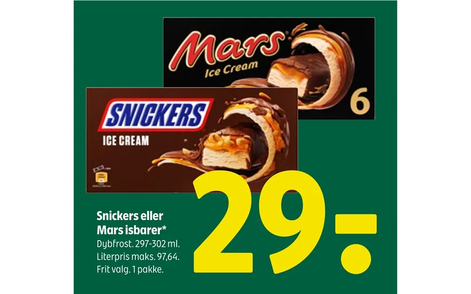 Snickers or mars ice cream shops