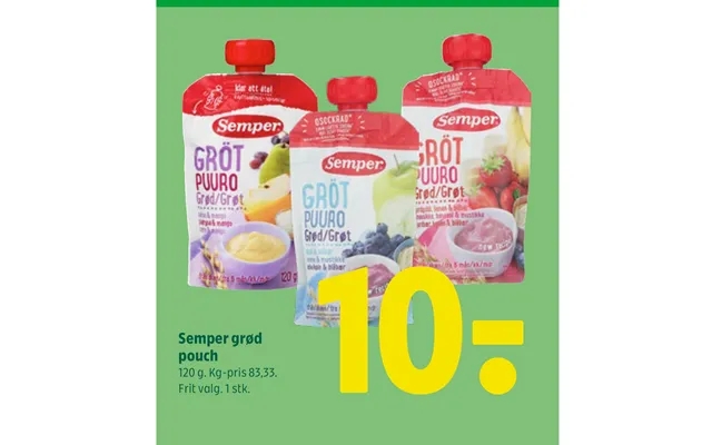 Semper porridge pouch product image