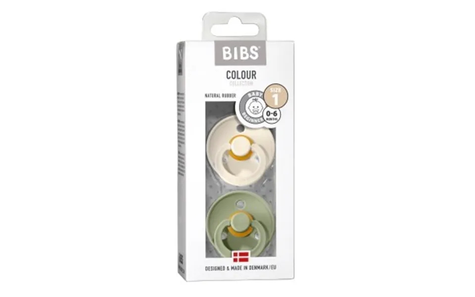 Bibs Colour 2 Pack Ivory Sage Size 1 2 Stk