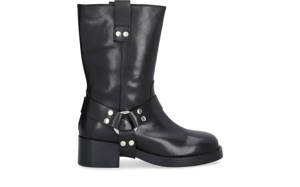 A5286 Biker Støvle - Black Calf