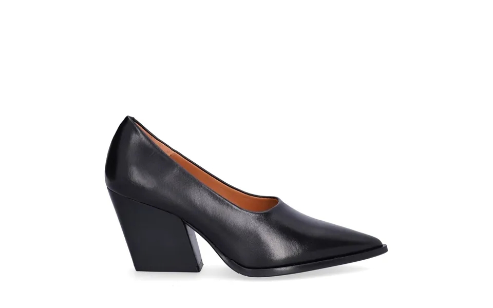 A7479 Stilet Med Chunky Hæl - Black Calf