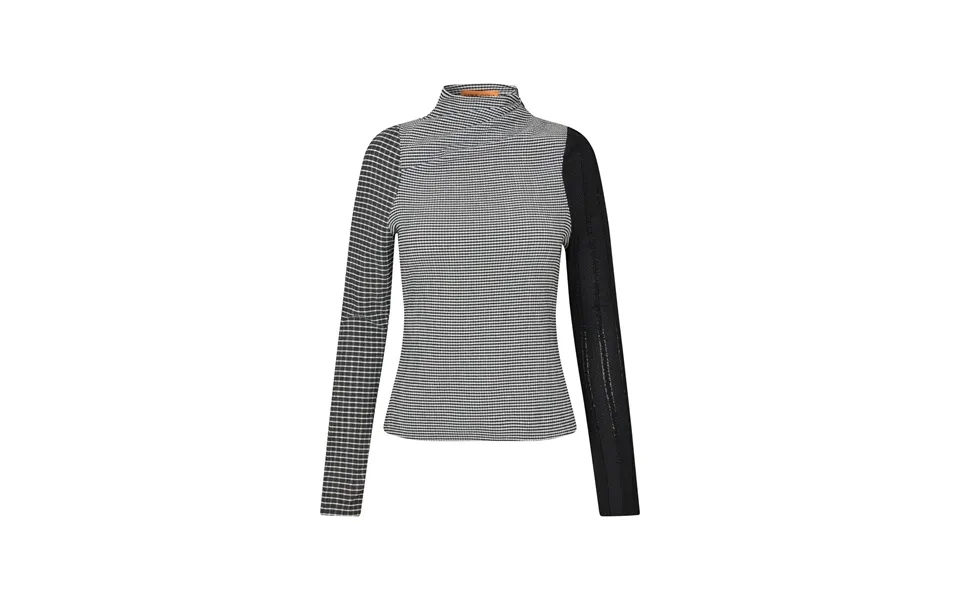 Asymmetric Long-sleeved Top - Black White