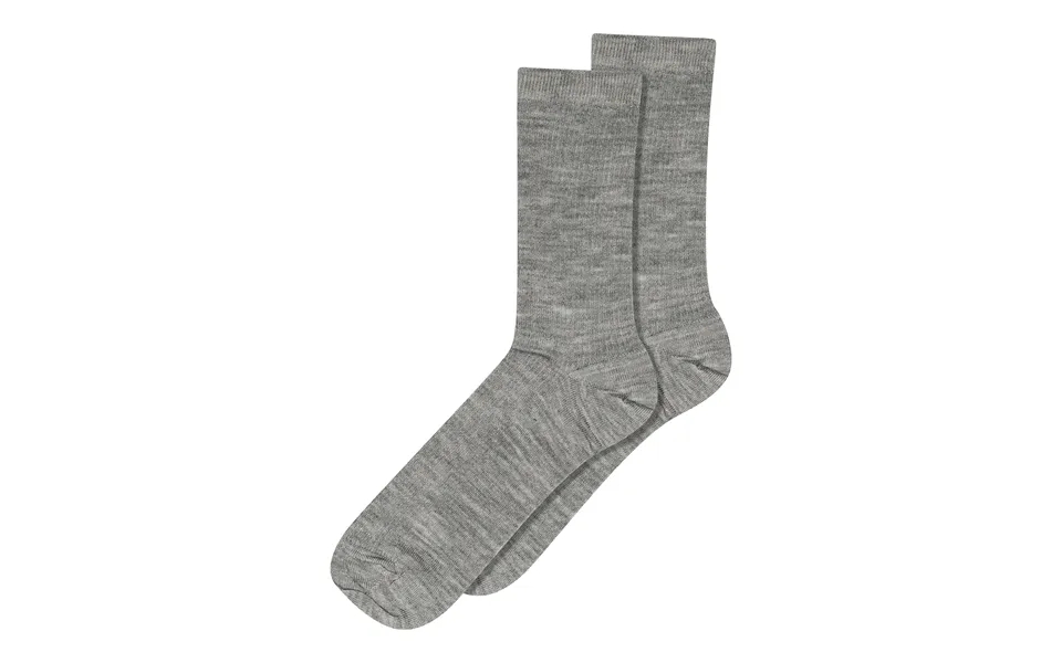 Fine Wool Rib Stockings - Gray