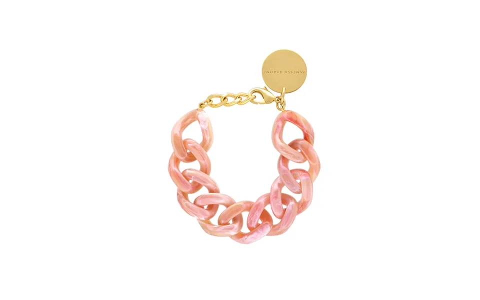 Flat Chain Armbånd - Peach Marble