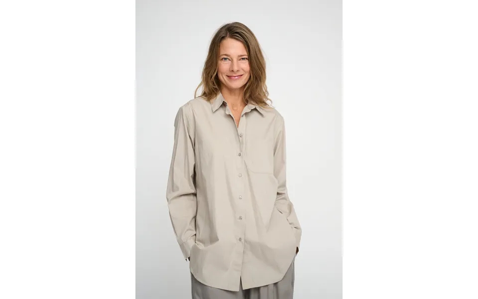 Gaia Poplin Shirt - Willow Gray