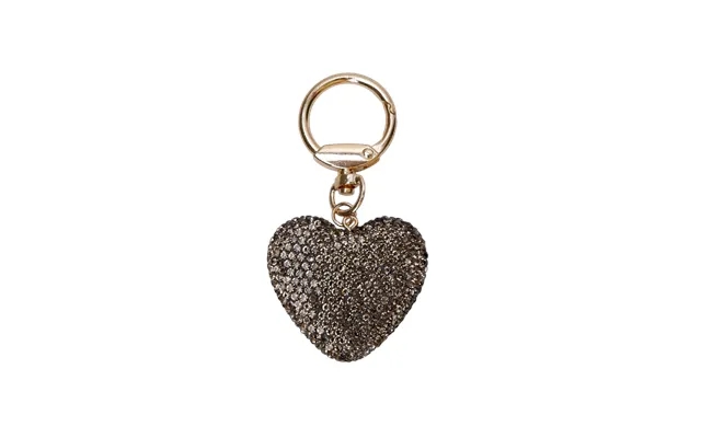 Heart Rhinestone Nøglering - Gun Metal product image