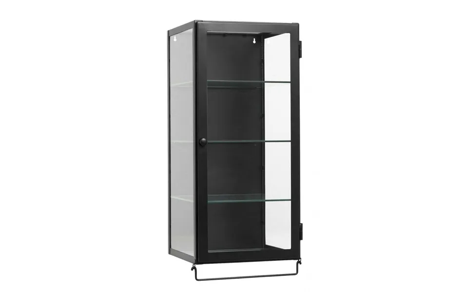 Cabinet Wall Cabinet M Glass Shelves, Sort - 66x30 Cm.