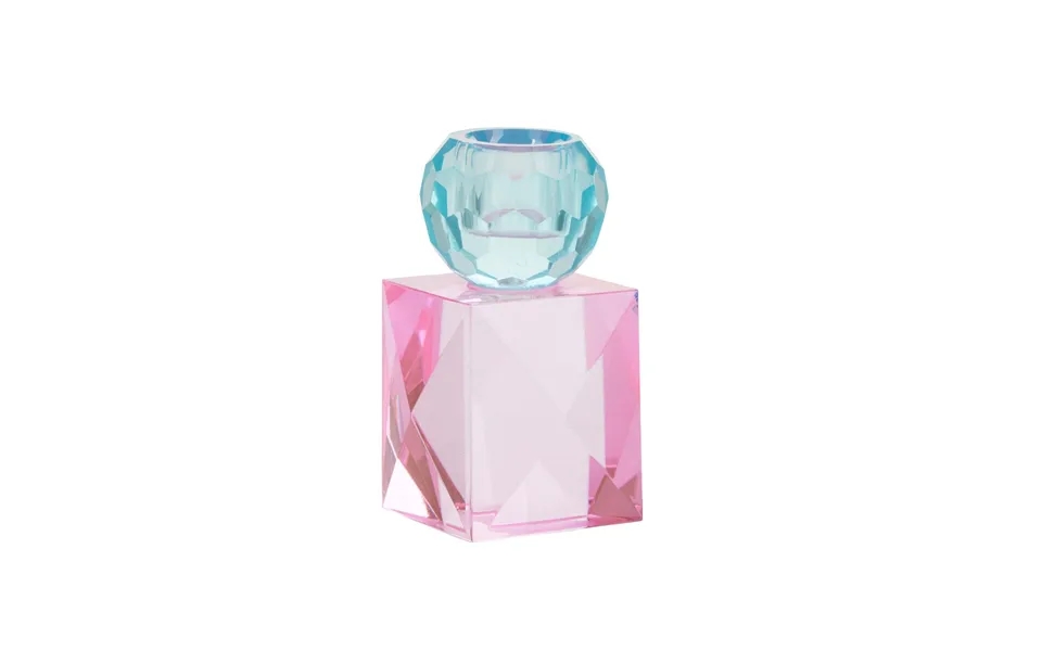 Crystal Candlestick - Blue Pink