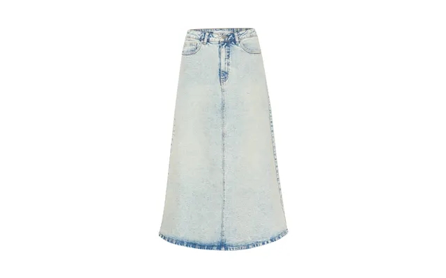 Manulagz Hw Midi Denim Skirt - Light Blue Acid Wash product image