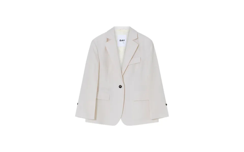 Marcy Solid Linen Blazer - Cloud Cream