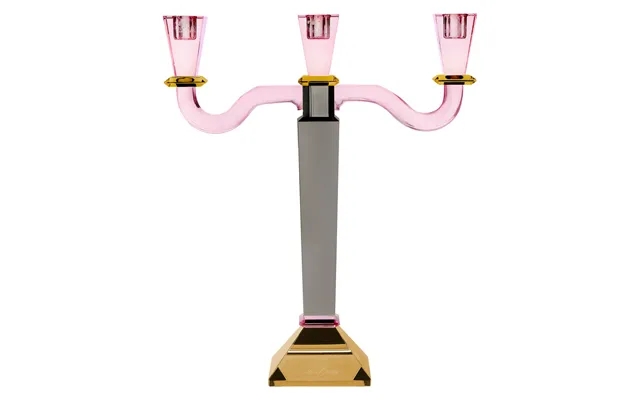 Miss a toile - 3-armed crystal candlestick, rose gray product image
