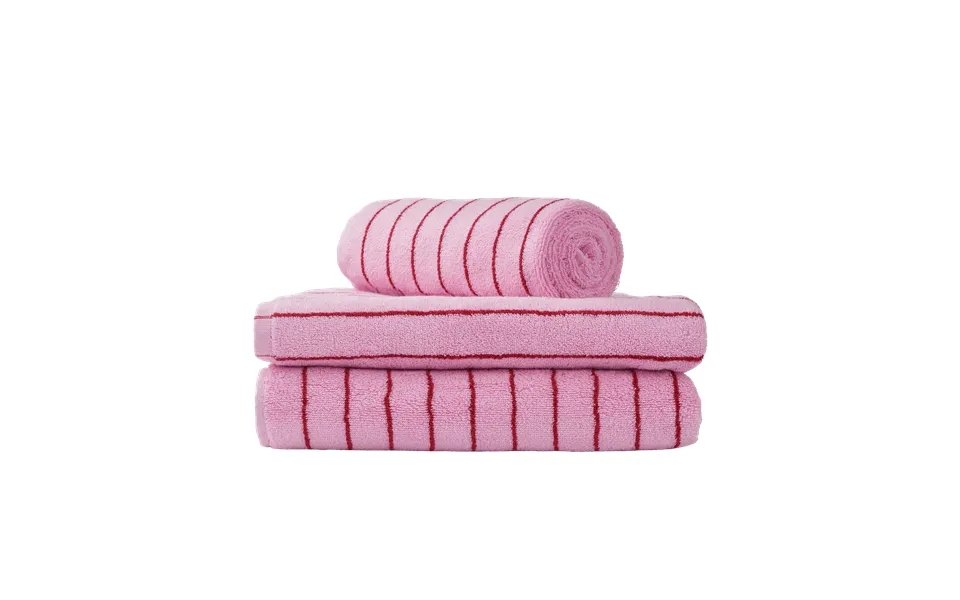 Naram Towel - Baby Pink & Ski Patrol Red