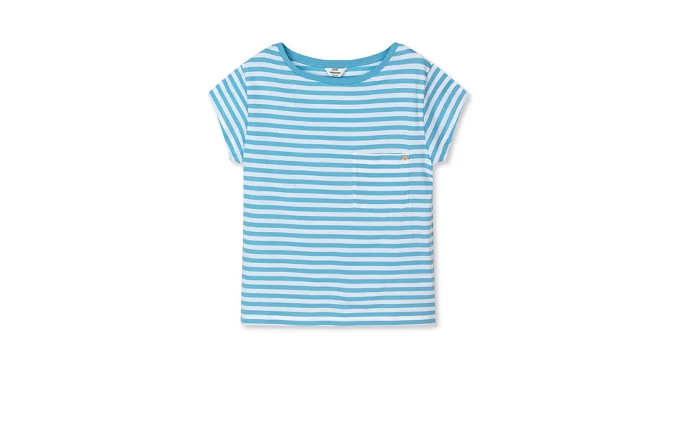 Organic Jersey Stripe Torva T-shirt - Alaskan Blue Brilliant White