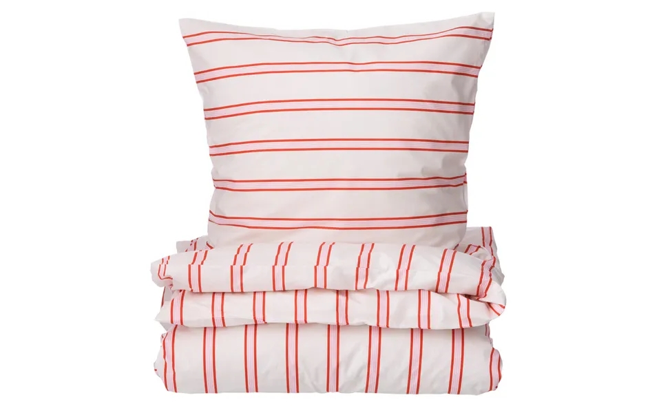 Pin Stripe Doubles Bedlinen - Red Pink