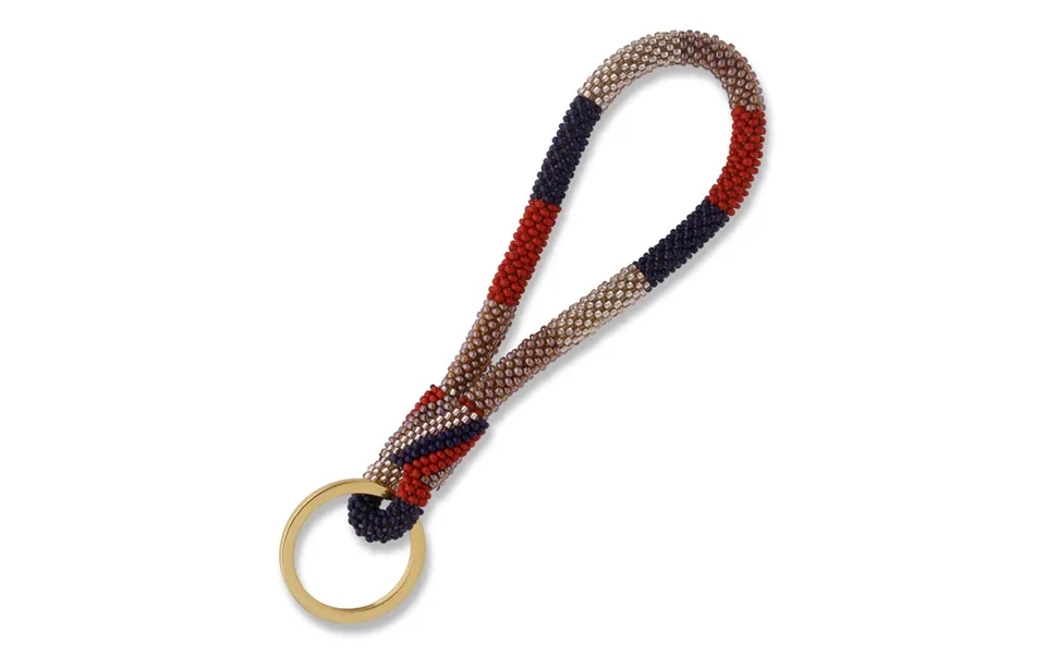 Sophie Keychain - Dark Blue Red Gold Brown