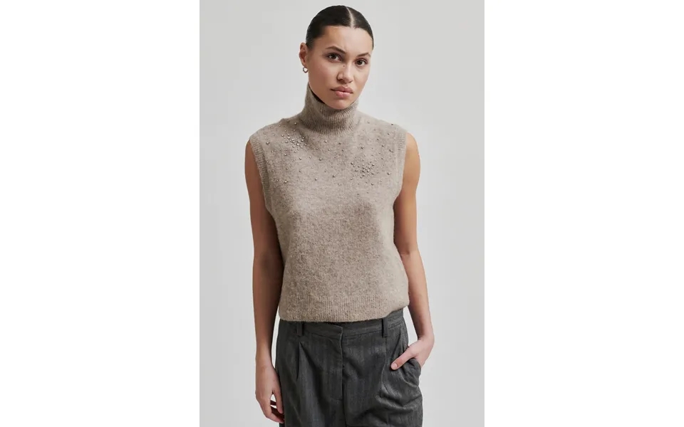 Sparkling Knit Vest - Roasted Cashew