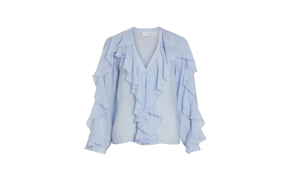 Vinabia V-neck L P Flounce Blouse - Kentucky Blue