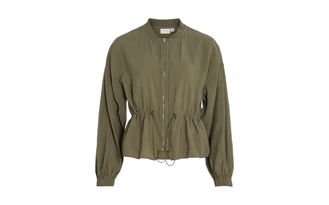 Visuva L S Zip Short Cardigan - Dusty Olive product image