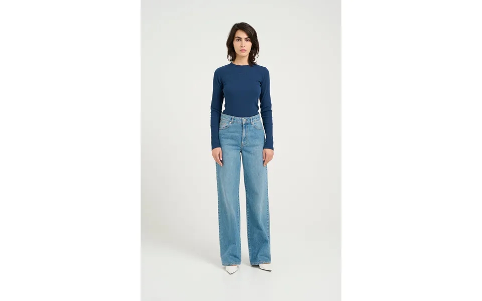 Zolinagz Wide Leg Jeans - Washed Mid Blue