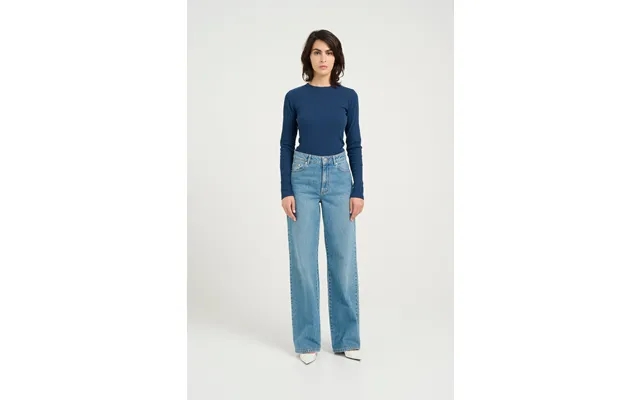 Zolinagz Wide Leg Jeans - Washed Mid Blue product image