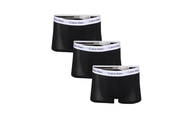 Calvin klein cotton stretch low rise trunks 3-pak black - str product image