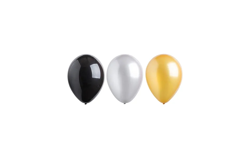 Excellent Houseware Balloons Gold Silver And Black 10 Stk.
