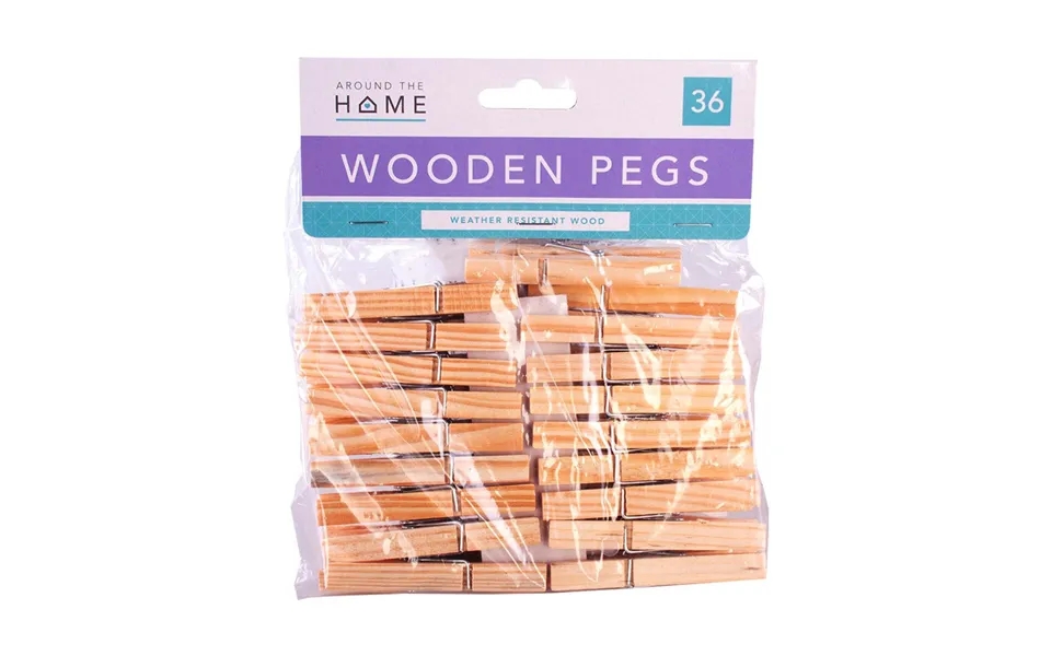 Wooden Clothes Pegs 36 Pack 36 Stk.