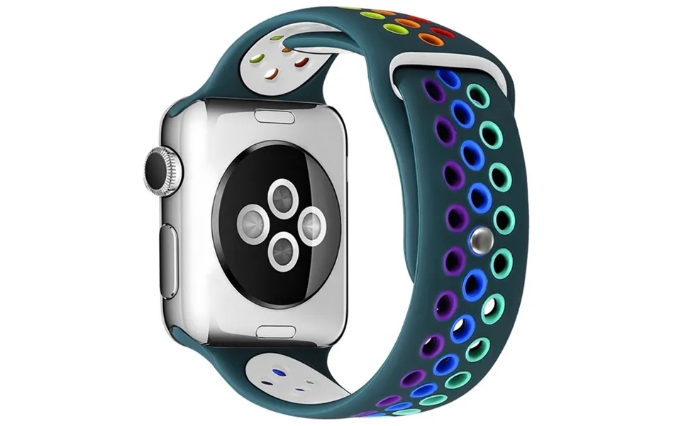 Apple Watch 2 Farved Rainbow Silikone 42 44 45 49- Grå Blå