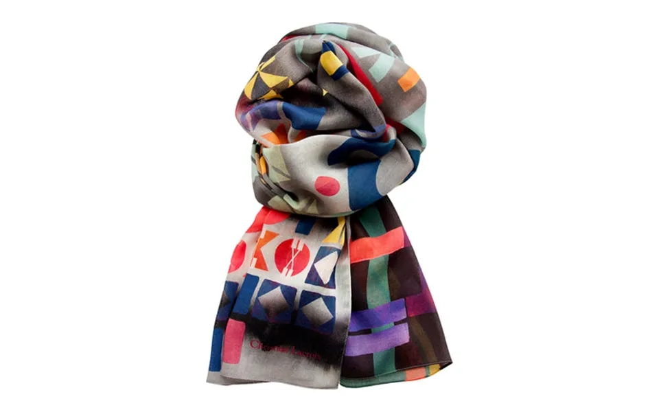 Cashmere scarf city lights lacroix - gray