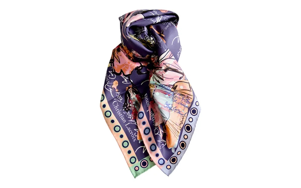 Silk scarf croquis lacroix - blue