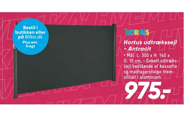 Hortus Udtrækssejl - Antracit product image