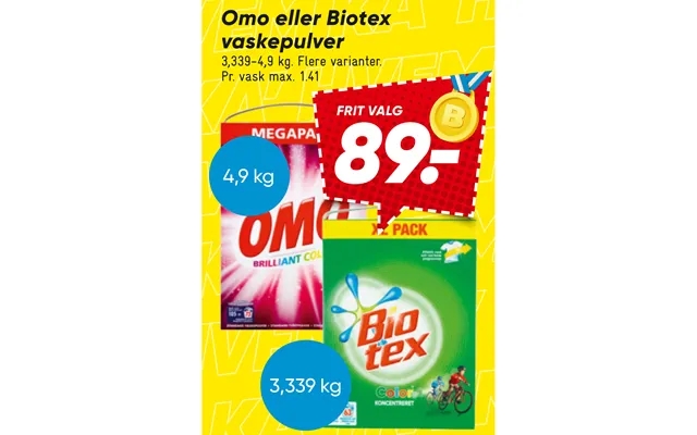 Omo Eller Biotex Vaskepulver product image
