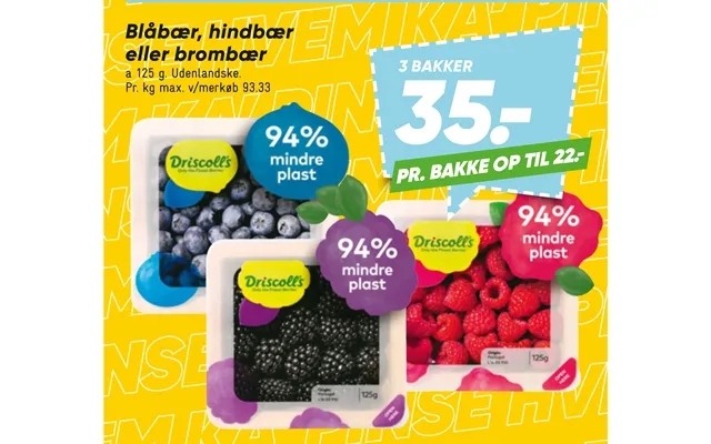 Blueberries, raspberries or blackberry product image
