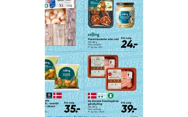 Fish cakes or herring throughout danish or bbq -lårmix dè danish family farms gårdkylling product image