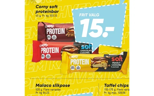Corny Soft Proteinbar Malaco Slikpose Taffel Chips product image