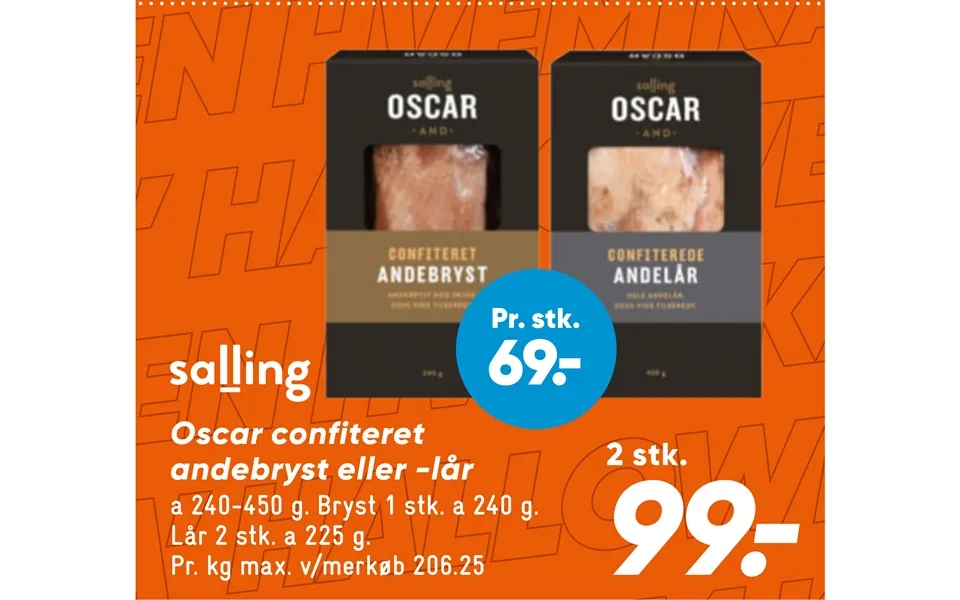 Oscar Confiteret Andebryst Eller -lår