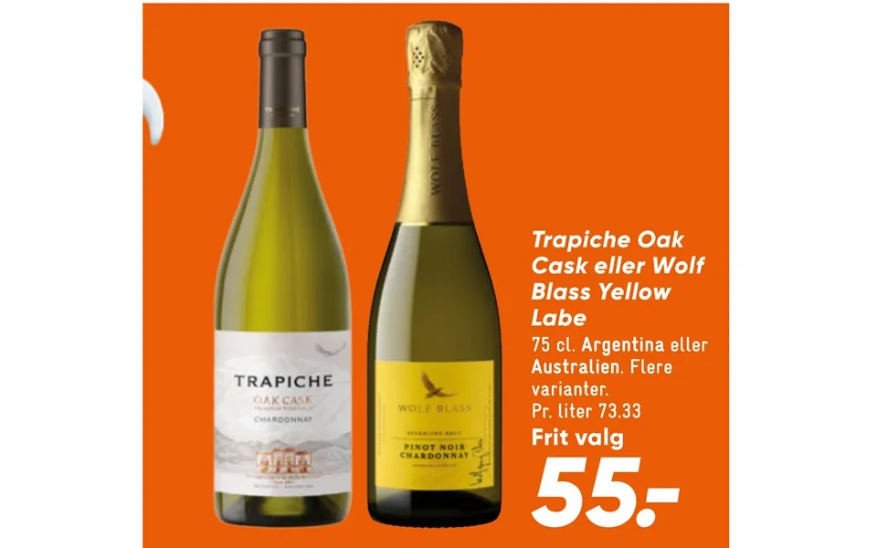 Trapiche Oak Cask Eller Wolf Blass Yellow Labe