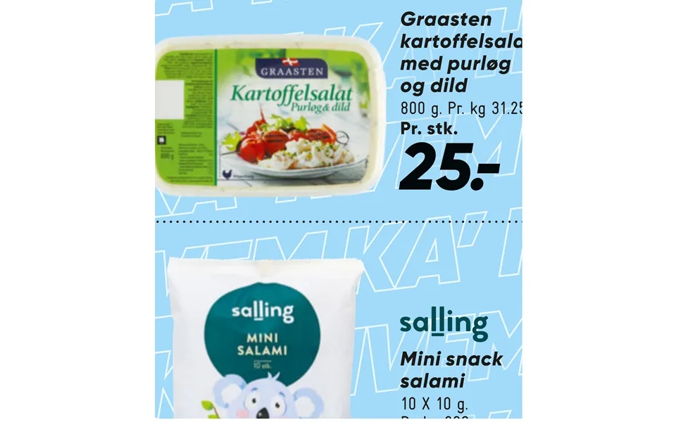 Graasten Kartoffelsalat Med Purløg Og Dild Mini Snack Salami
