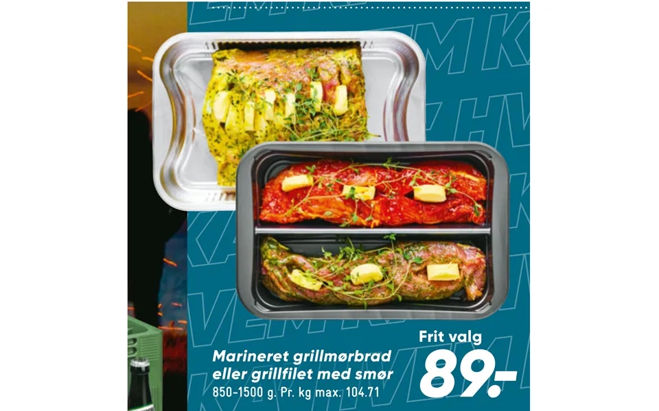 Marinated grillmørbrad or grillfilet with butter