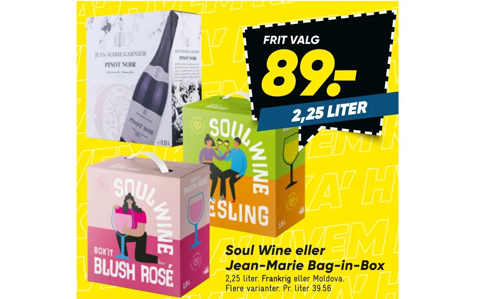 Soul wine or jean-marie bag-in-box