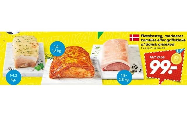 Roast pork, marinated kamfilet or grillskinke of danish pork product image