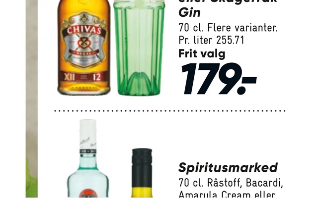 Gin, chivas regal whiskey, pampero aniversario rom or skagerrak gin product image
