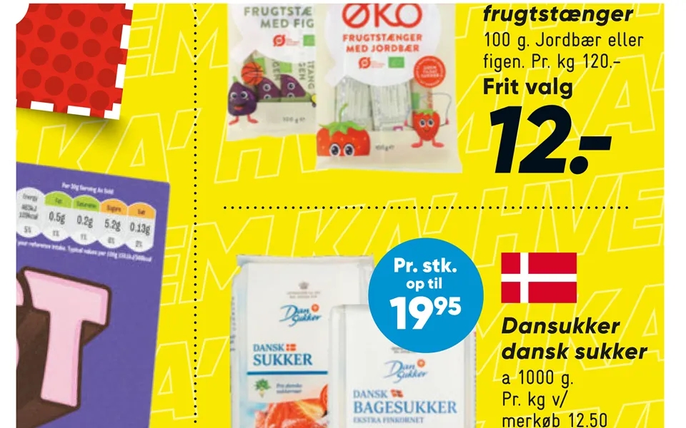 Økologiske Frugtstænger Dansukker Dansk Sukker